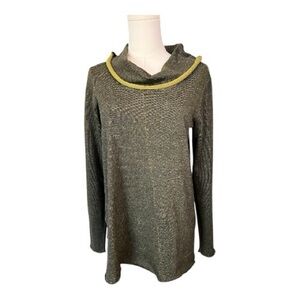 EUC Fenini olive green cowl neck contrast tunic top | size S
